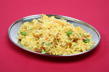 Pilau rice with peas and spices 