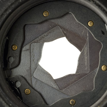 a lens aperture blades opening