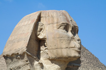 The Ancient Sphinx at the Giza plateau in Cairo, Egypt.