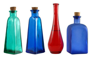 four small decorative bottles 