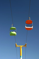 Obraz premium Gondolas over a Northern California amusement park