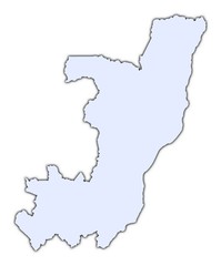 Congo light blue map with shadow