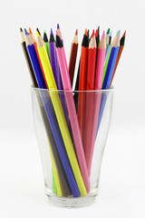 color pencil in glass