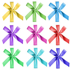 colorful bows isolated on white background