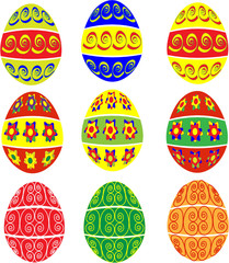 hand painted easter eggs in several designs