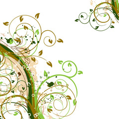 Grunge floral backgrounds, vector illustration 