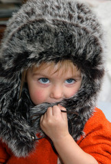 The girl in a fluffy fur cap