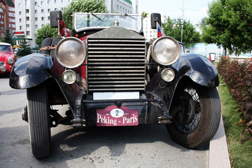 Peking - Paris motor challenge of retro cars.