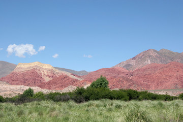 Naklejka premium A colourful scene from the mountains in northern Argentina