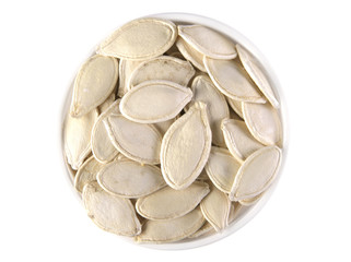 White pumpkin seed vegetable on white background