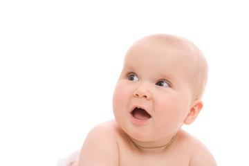 Baby girl face close-up