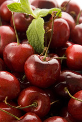 red cherries texture and close up