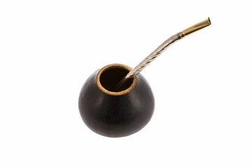 Mate calabash. Isolated on white.