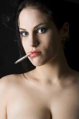 Obraz premium cute girl smoking