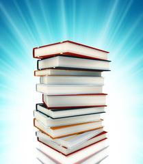 colored books on abstract background