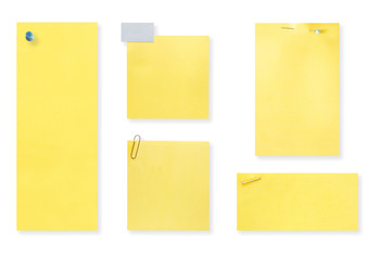 Blank yellow notes.  