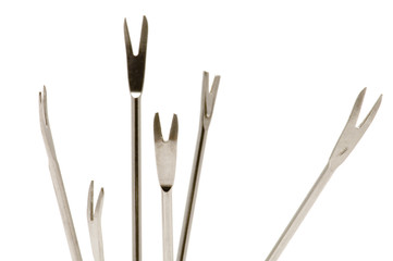 object on white - kitchen utensil - dessert fork