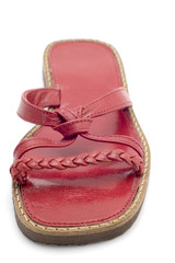 object on white - shoes red sandals