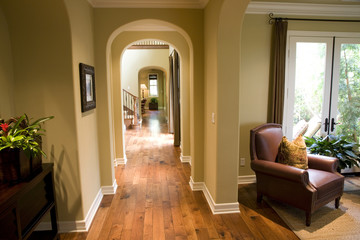 Hardwood floor hallway.