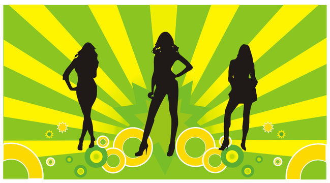 mujeres modelando en vector