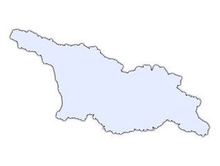 Obraz premium Georgia light blue map with shadow