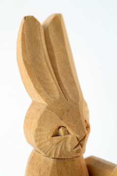Hand Carved Wooden Bunny from Russian Hand Toy