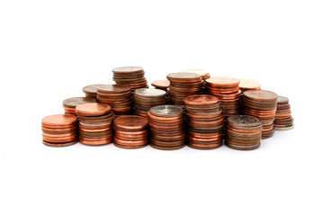 stacks of pennies