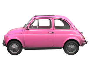 pink car automobile - obrazy, fototapety, plakaty