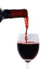  a glass of  red wine isolated on white