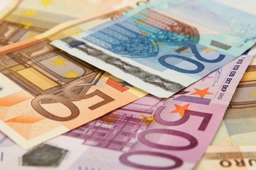 Obraz na płótnie Canvas banknotów euro w tle