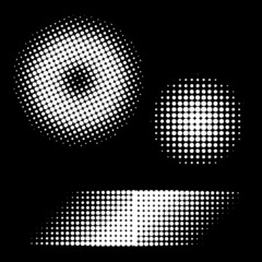 Vector - Retro 70s and 80s halftone dots in black and white