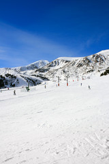 Ski resort on a sunny winter day