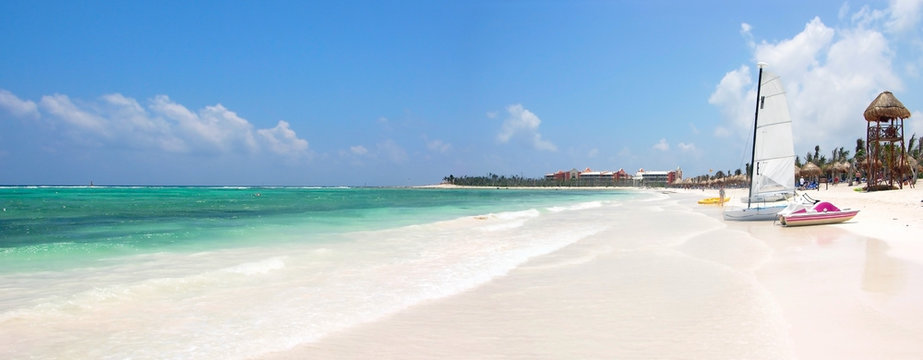 Wide Shot Of Beach In Paradise