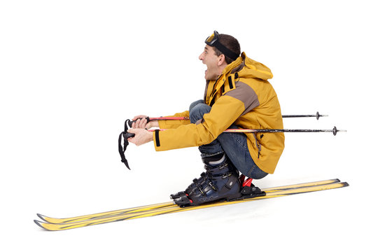 Skieur fou en danger dans la pente