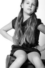 Blond child sitting fashion style