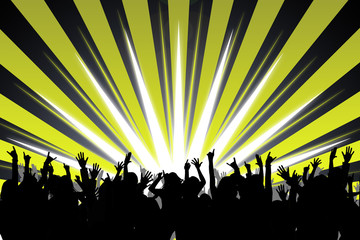 Fototapeta premium Pubblico, audience - giallo - nero