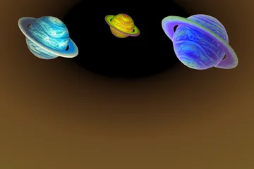 Stickers meubles Cosmos fond de planètes