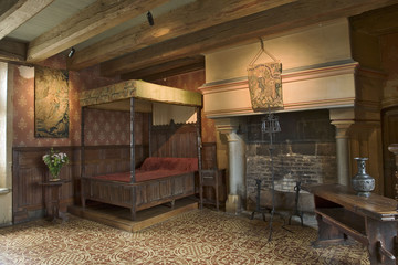intérieur du chateau de langeais, touraine, france 