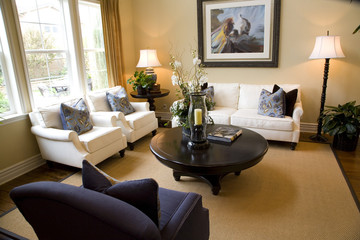 Living room with modern decor.