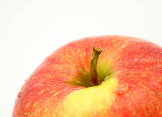 Macro apple shot isolated on white