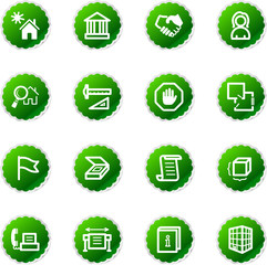 green sticker building icons