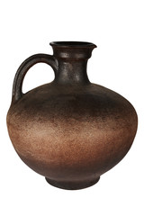 Beautiful ancient jug on a white background