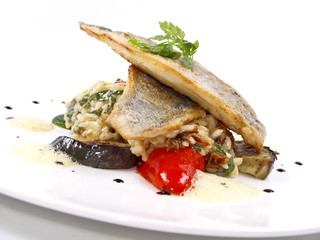 gebratenes dorade auf risotto