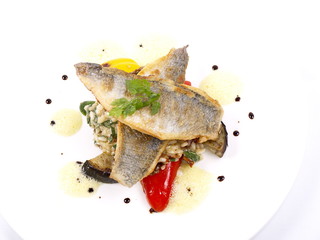 gebratenes dorade auf risotto