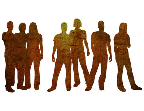 textures style of people silhouettes