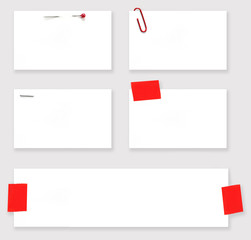 Variety of blank white labels.   With clipping path.
