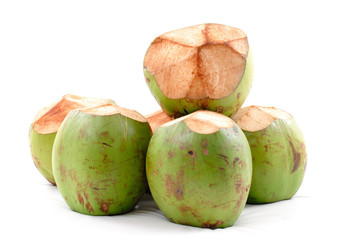 Coconut Fruits on white background .