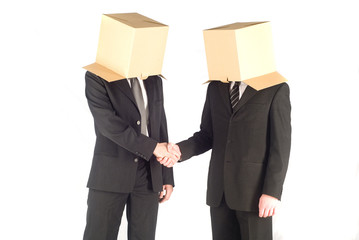 Two businessman on the white background
