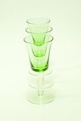 3 green glasses