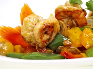 garnelen süß scharf mit paprika